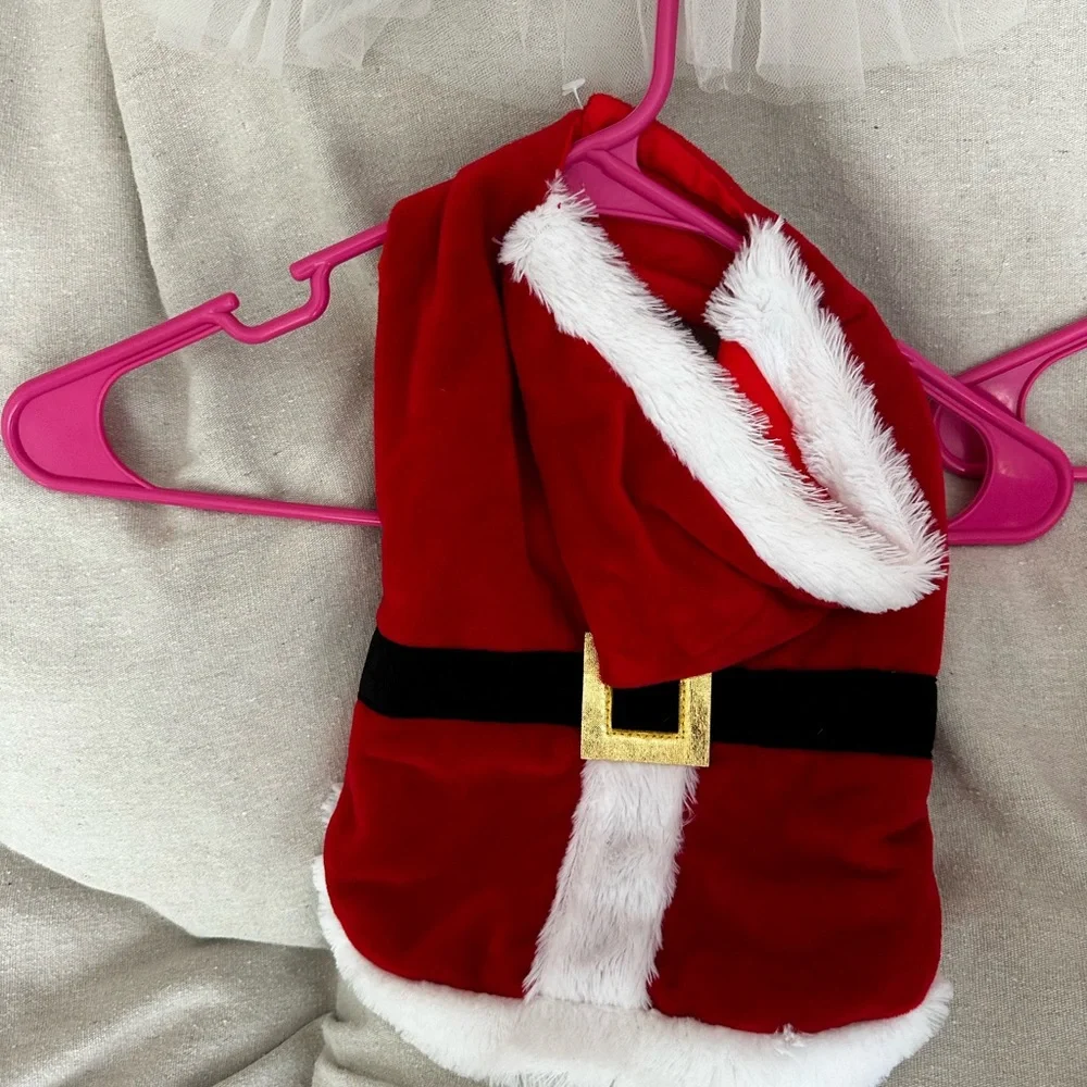 Festive Red and White Pet Costume/clothes Set